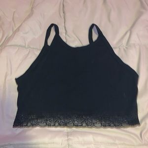 Black cropped tank